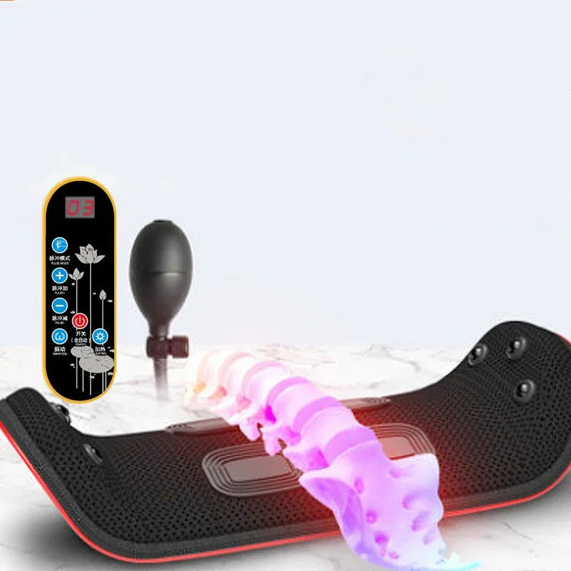 Electric Lumbar Traction Back Massager – Vibration Waist Support for Pain Relief