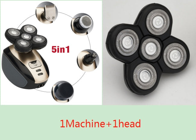 5-in-1 Electric Head & Beard Shaver for Men