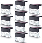 Set of ten black solar-powered LED wall lights with clear bottom covers featuring bubble designs