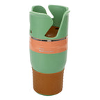 Green and brown auto multi cup case with textured grip and open top for car use