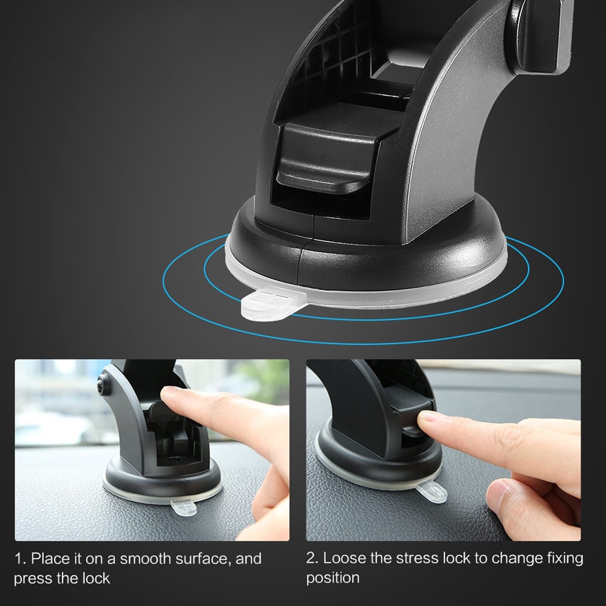 Telescopic Suction-Cup Car Phone Holder