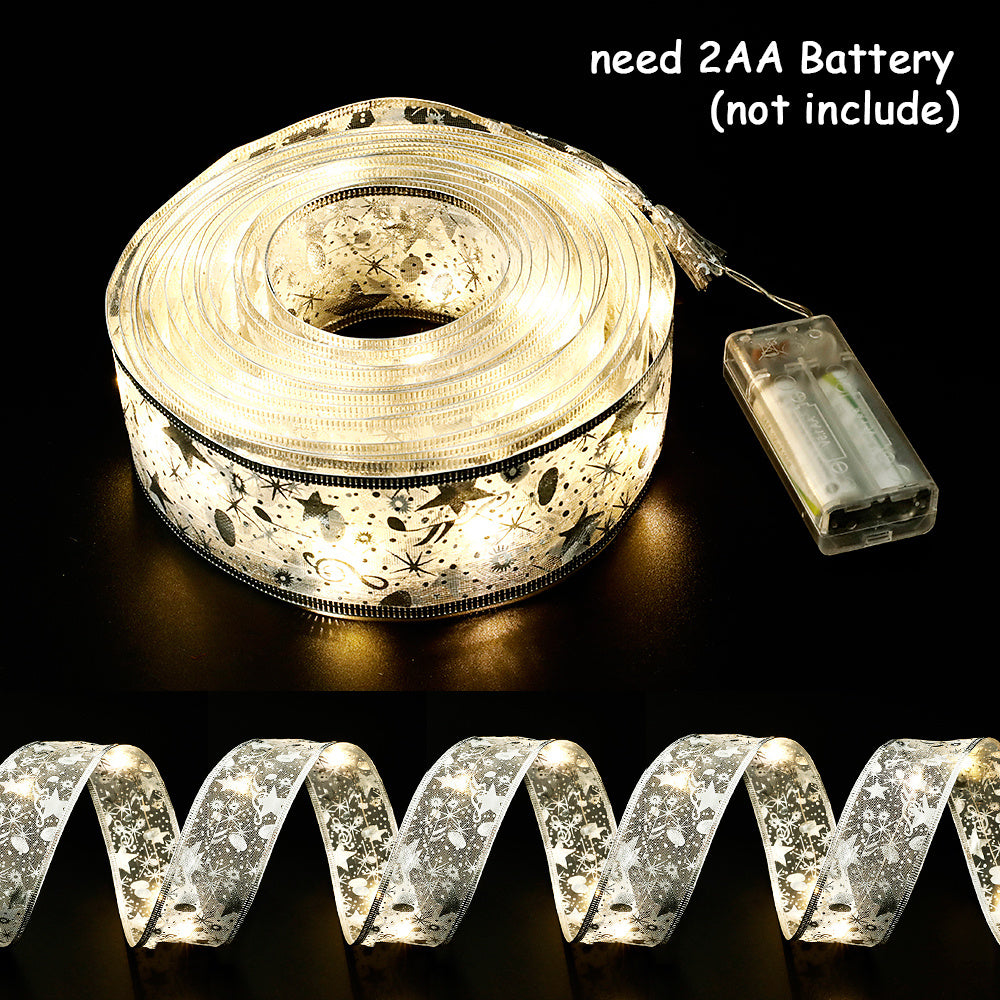 LED string lights with constellation and star patterns, battery-operated with 2 AA batteries required