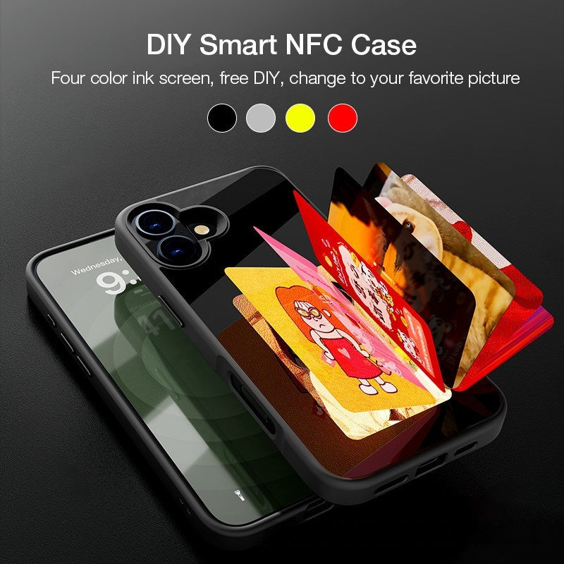 DIY AI E-Ink NFC Phone Case – Four-Color Smart Display Projection Glass Cover