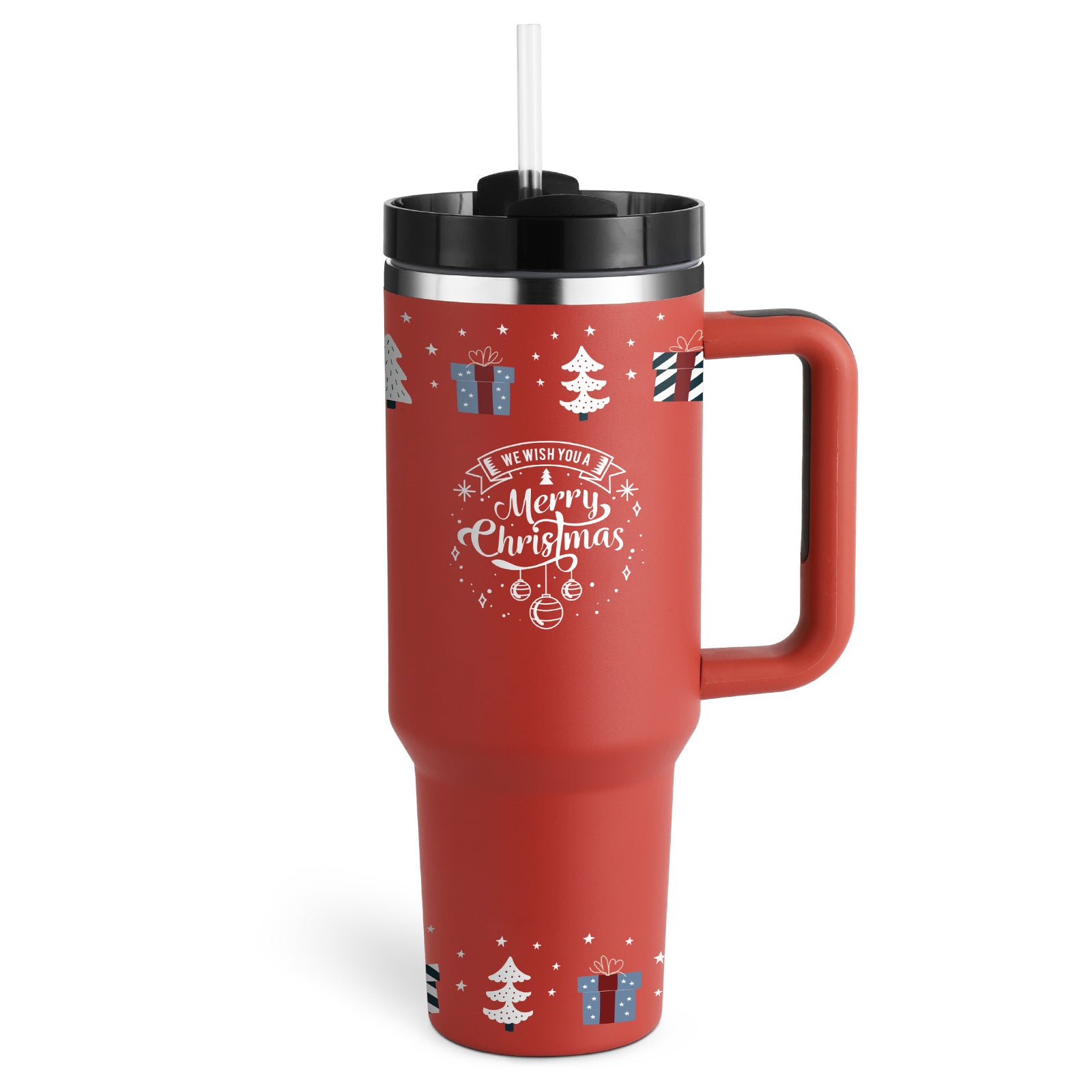 40oz Insulated Tumbler w/ Handle & Straw