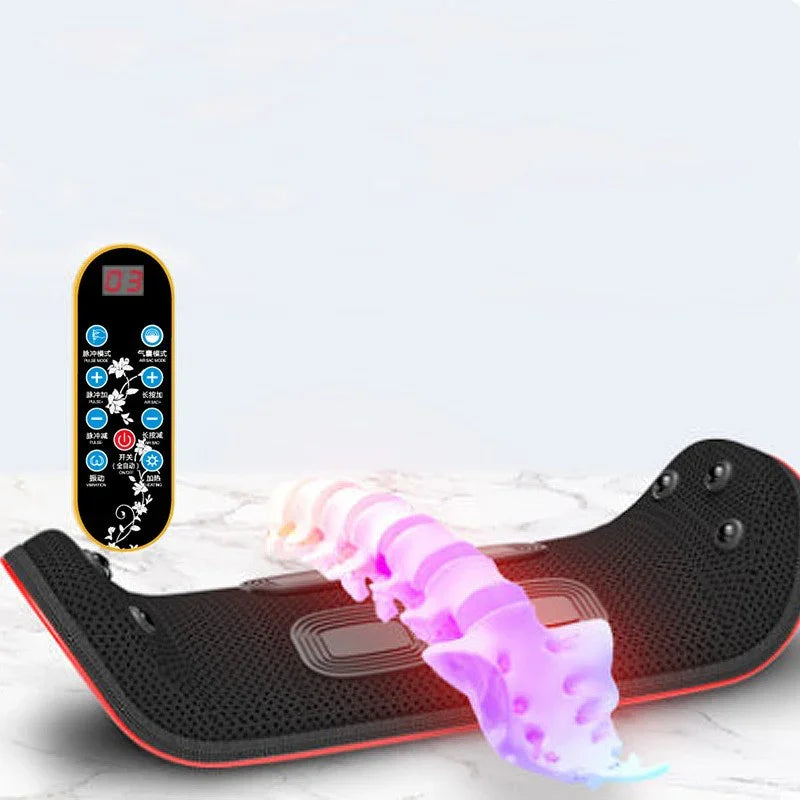 Electric Lumbar Traction Back Massager – Vibration Waist Support for Pain Relief