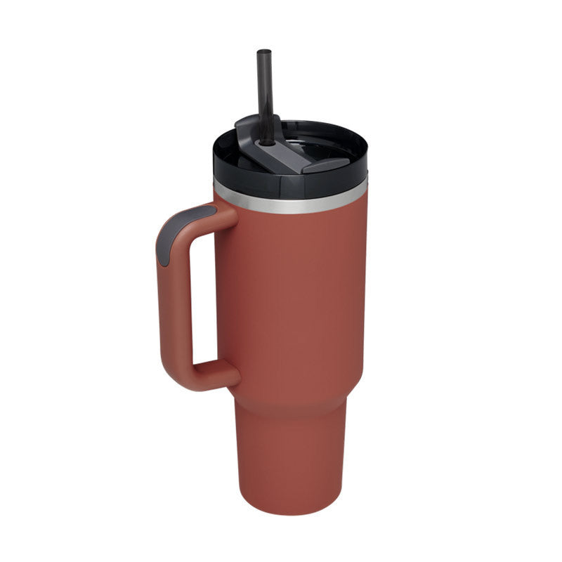 40oz Insulated Tumbler w/ Handle & Straw