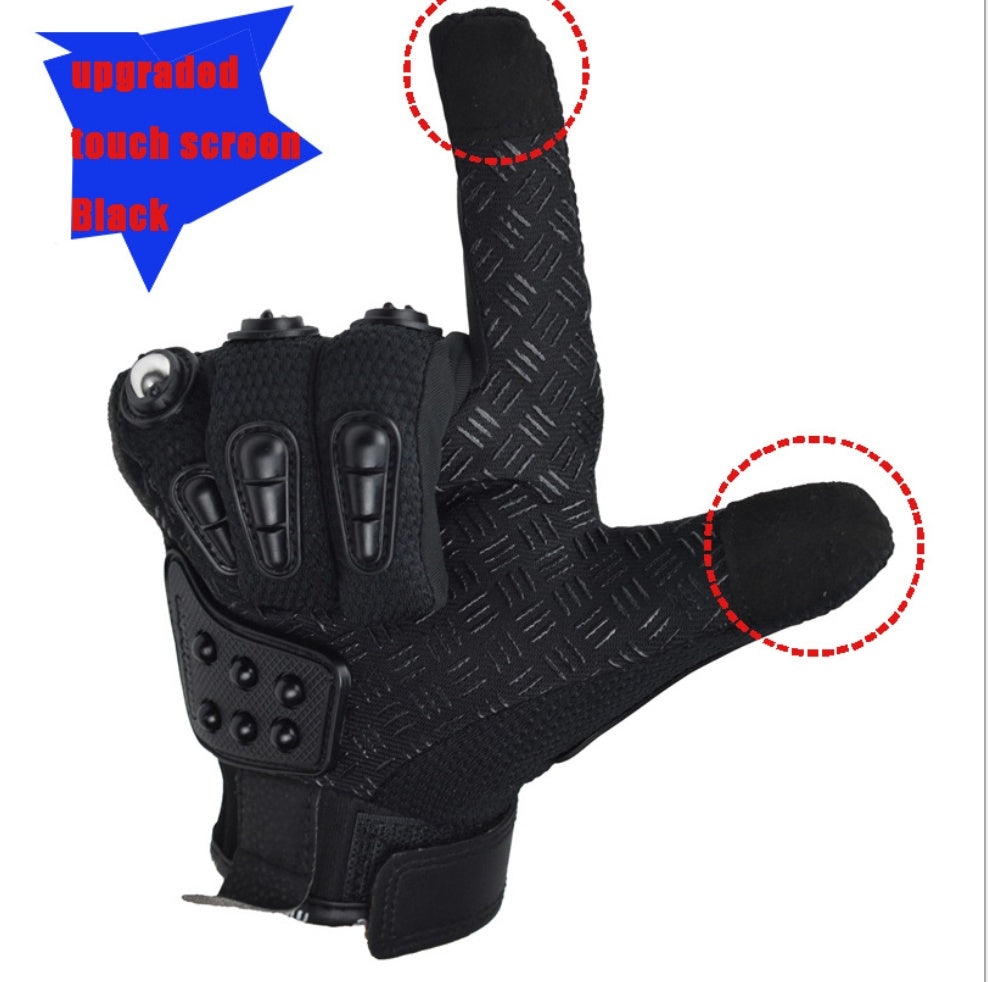 Black upgraded touch screen tactical glove with reinforced knuckles and grip texture