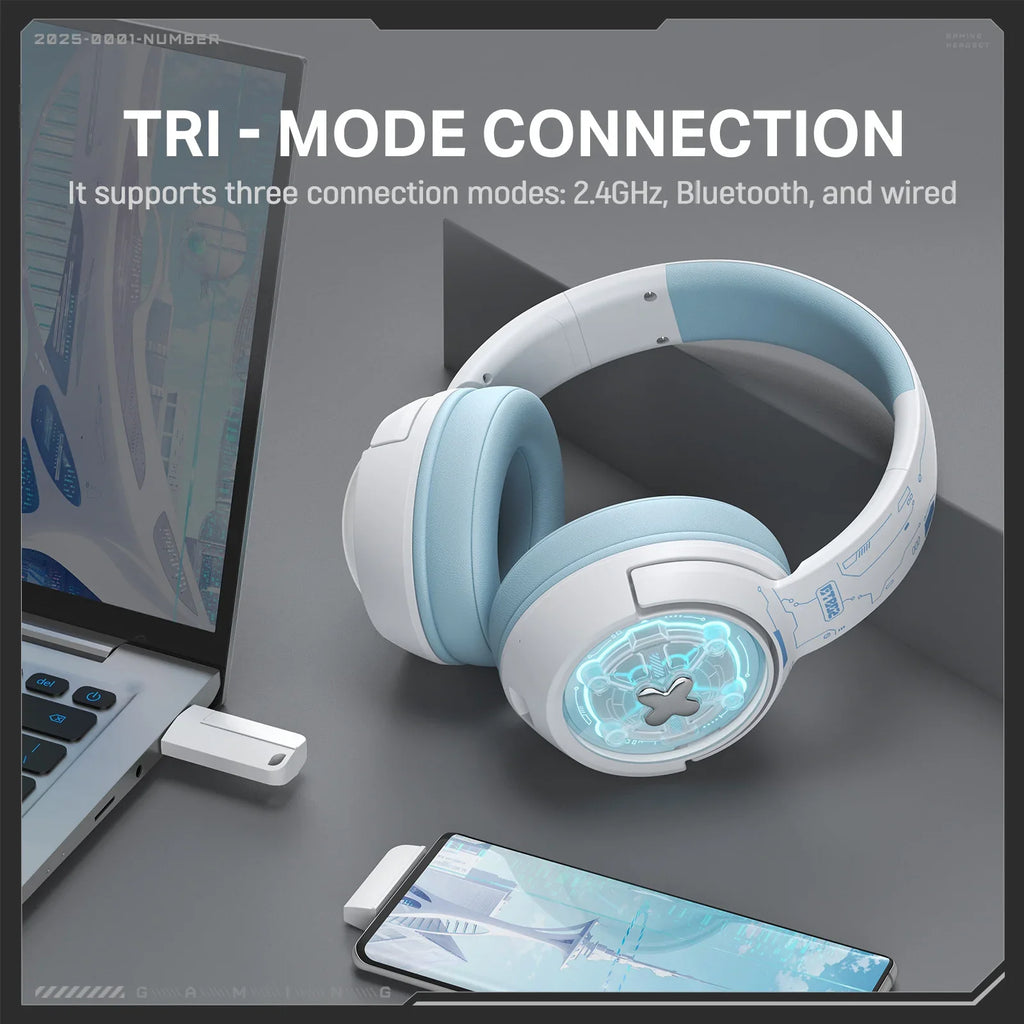 Wireless Gaming Headset Over-Ear Bluetooth Headphones with Mic