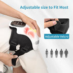 Adjustable knee massager with heating function and velcro strap fitting different body sizes