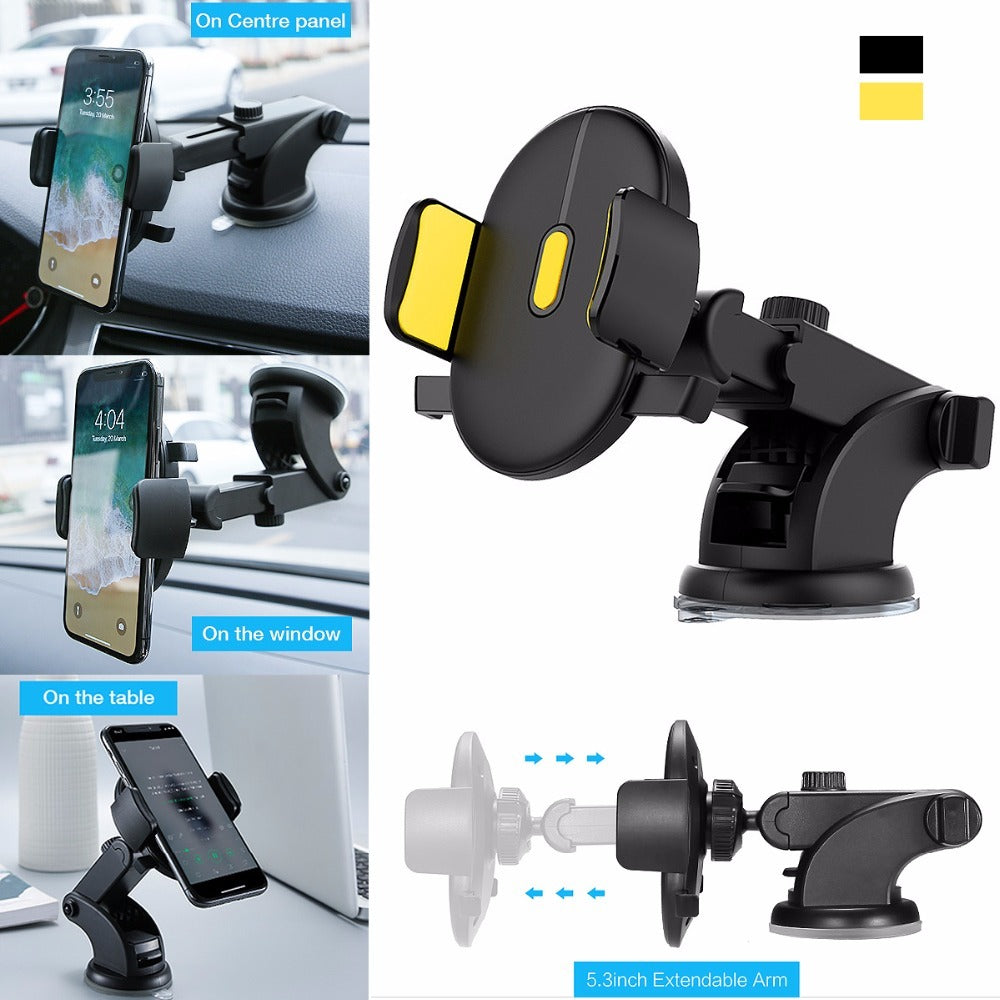 Telescopic Suction-Cup Car Phone Holder
