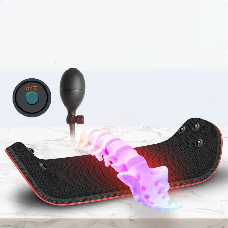 Electric Lumbar Traction Back Massager – Vibration Waist Support for Pain Relief