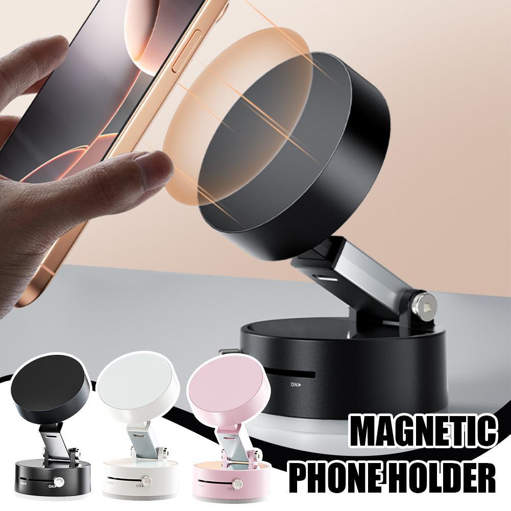 Foldable Magnetic Vacuum Suction Car Phone Holder