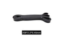 Black flat resistance band with dimensions 208x2.2x0.45mm on white background