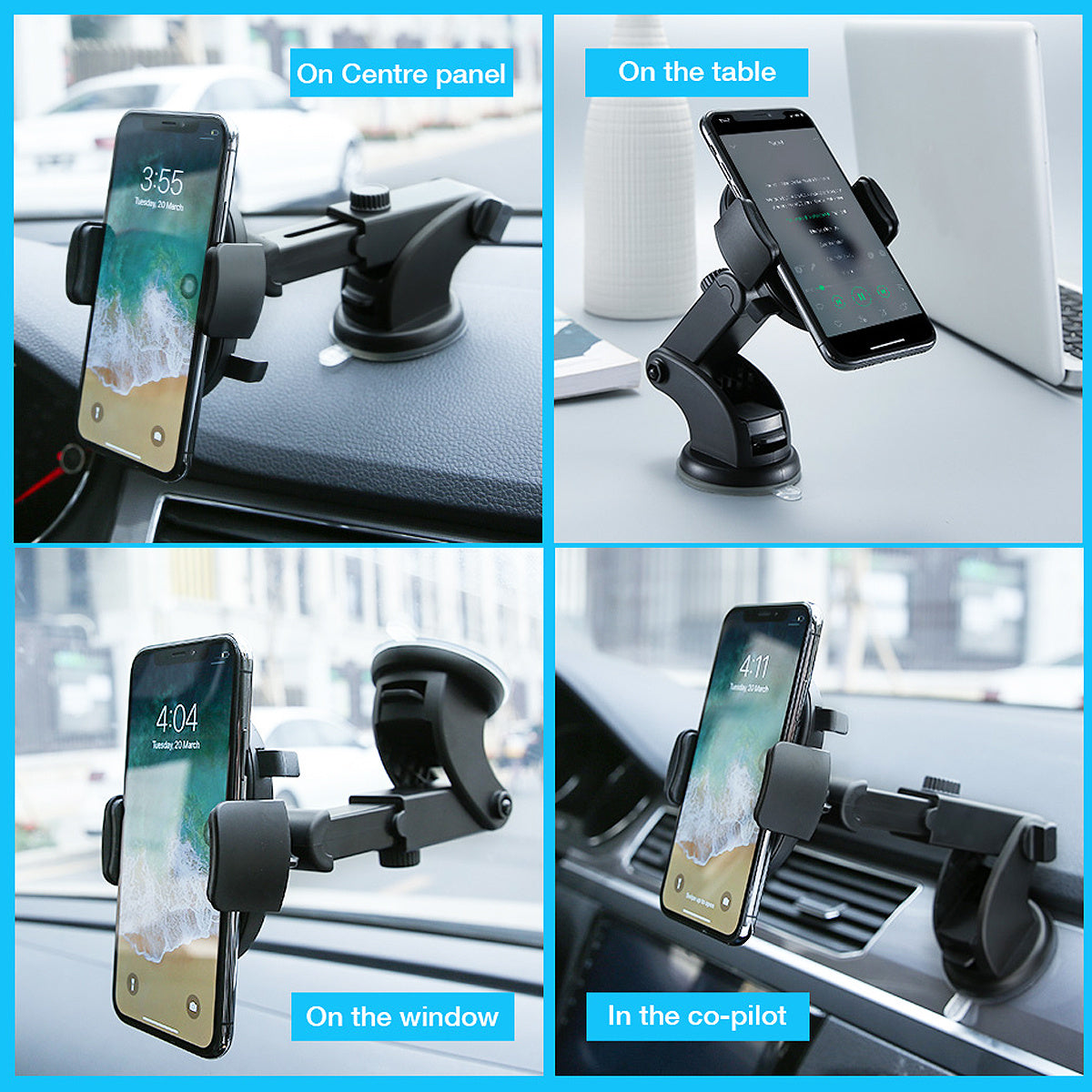 Telescopic Suction-Cup Car Phone Holder