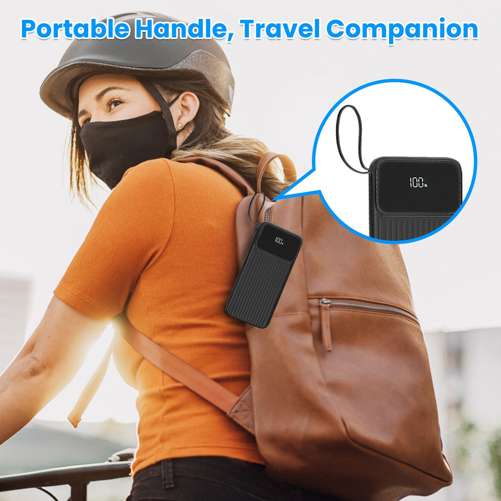 20,000 mAh PD22W Power Bank with In-built Cables