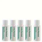 Five small white bottles labeled Lamp Renewal for lamp surface cleaning and restoration