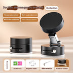 Obsidian Black suction cup magnetic bracket with vacuum adsorption, multi-angle adjustment, and accessories